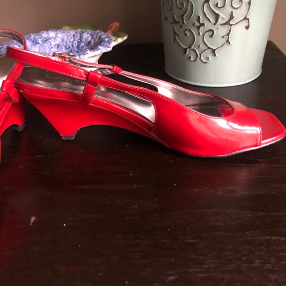 Calvin Klein Malini Wedges Red Size 6.5 - Picture 8 of 9